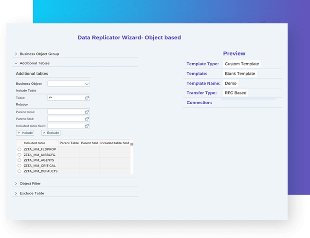 SAP Object Replicator Filter